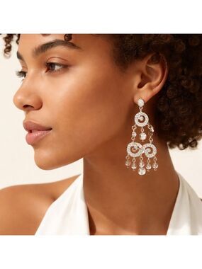 Sterling Silver CZ chandelier earrings 🆕